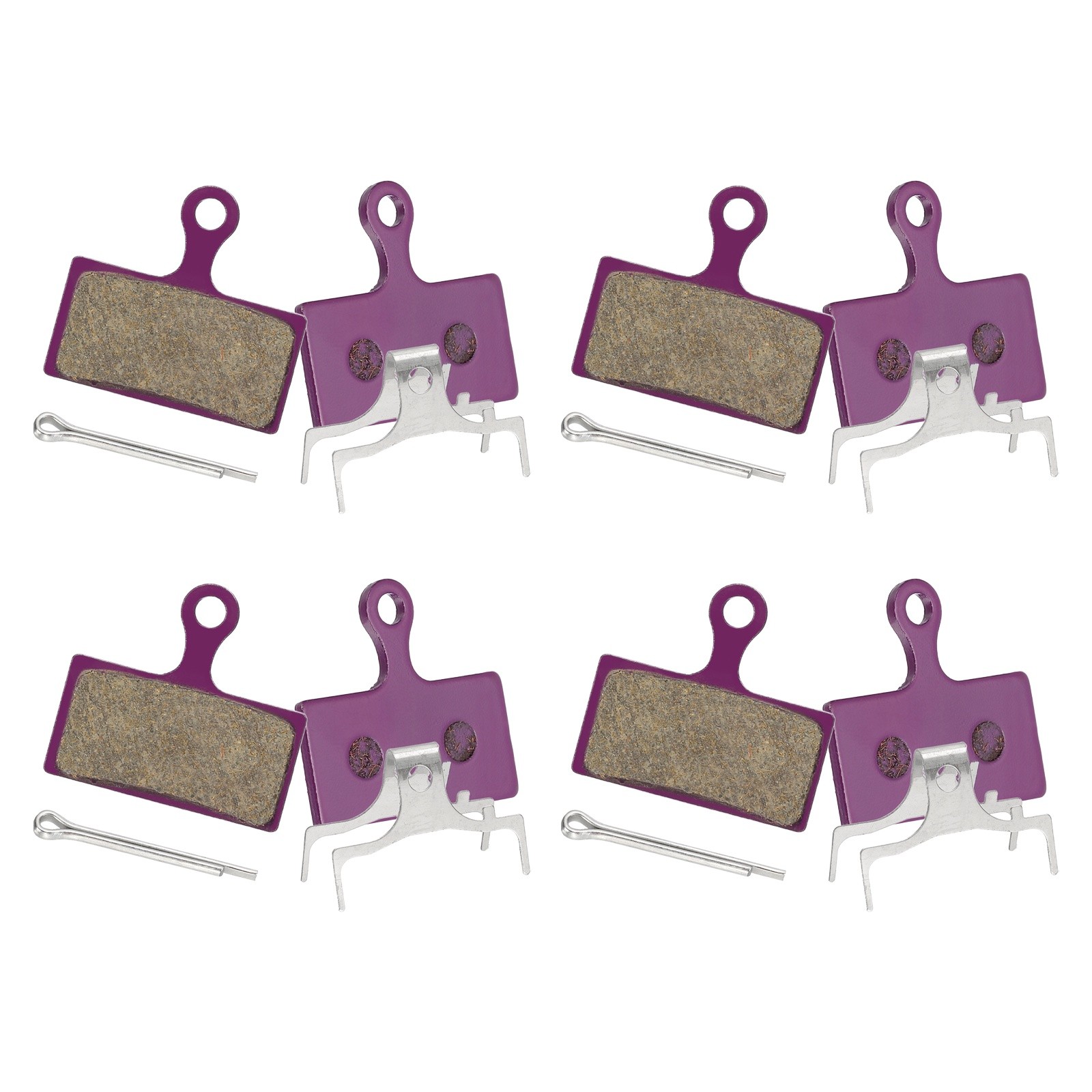 4set Disc Brake Pad 1.26″ x 0.65″ Bike Brake Pads with Spring and Pin, Purple