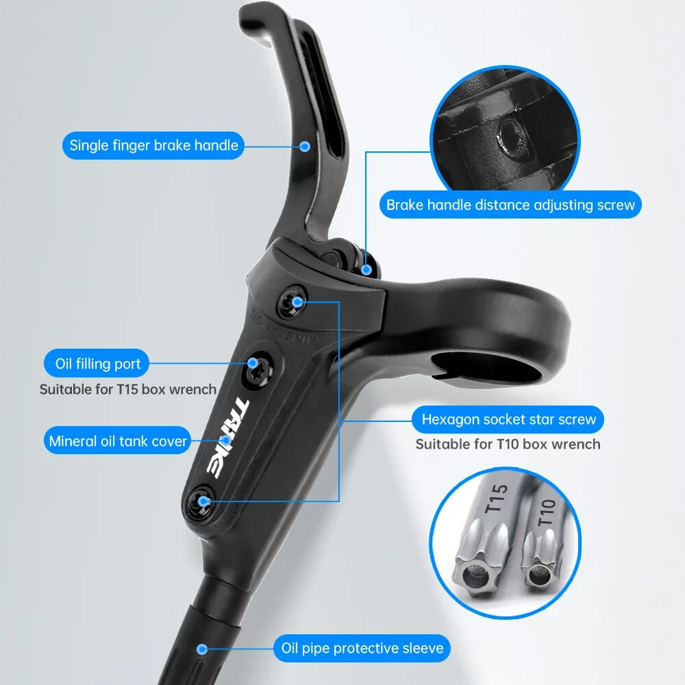 MTB 2 Piston Hydraulic Disc Brake XC Trail Calipers Metal Pad Oil Pressure Brake
