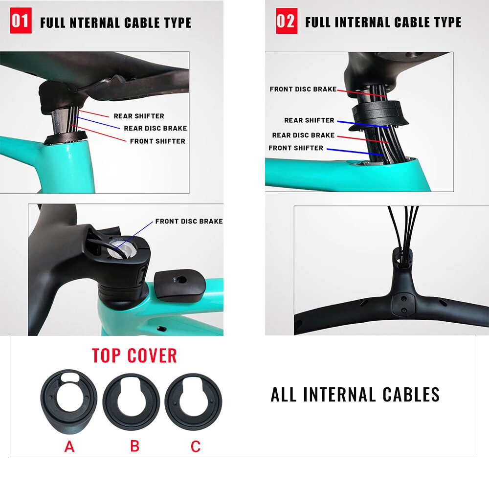 Road Bicycle Internal Routing Cable Integrated Handlebars with Computer Mounts