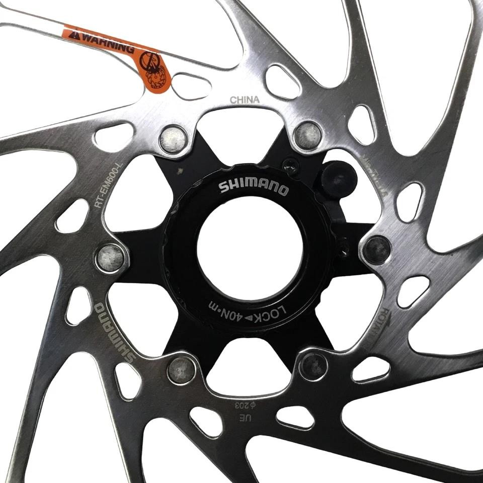 Shimano RT‑EM600‑L 203mm Center Lock eMTB Rotor w/ Lockring & Speed Sensor