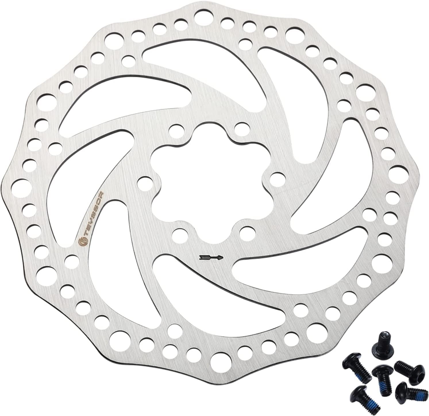Teyssor 140mm 160mm 180mm 203mm Bike Disc Brake Rotor with 6 203mm, Silver