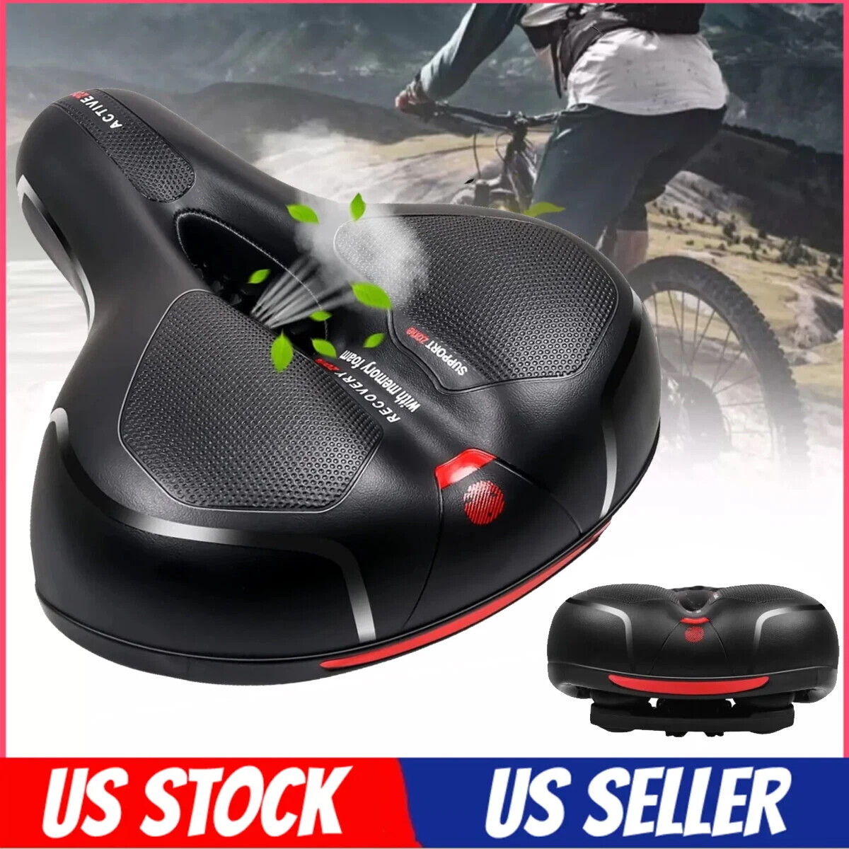 Extra Wide Big Bum Bike Bicycle Saddle Seat Gel Cushion Sporty Soft Comfort Pad