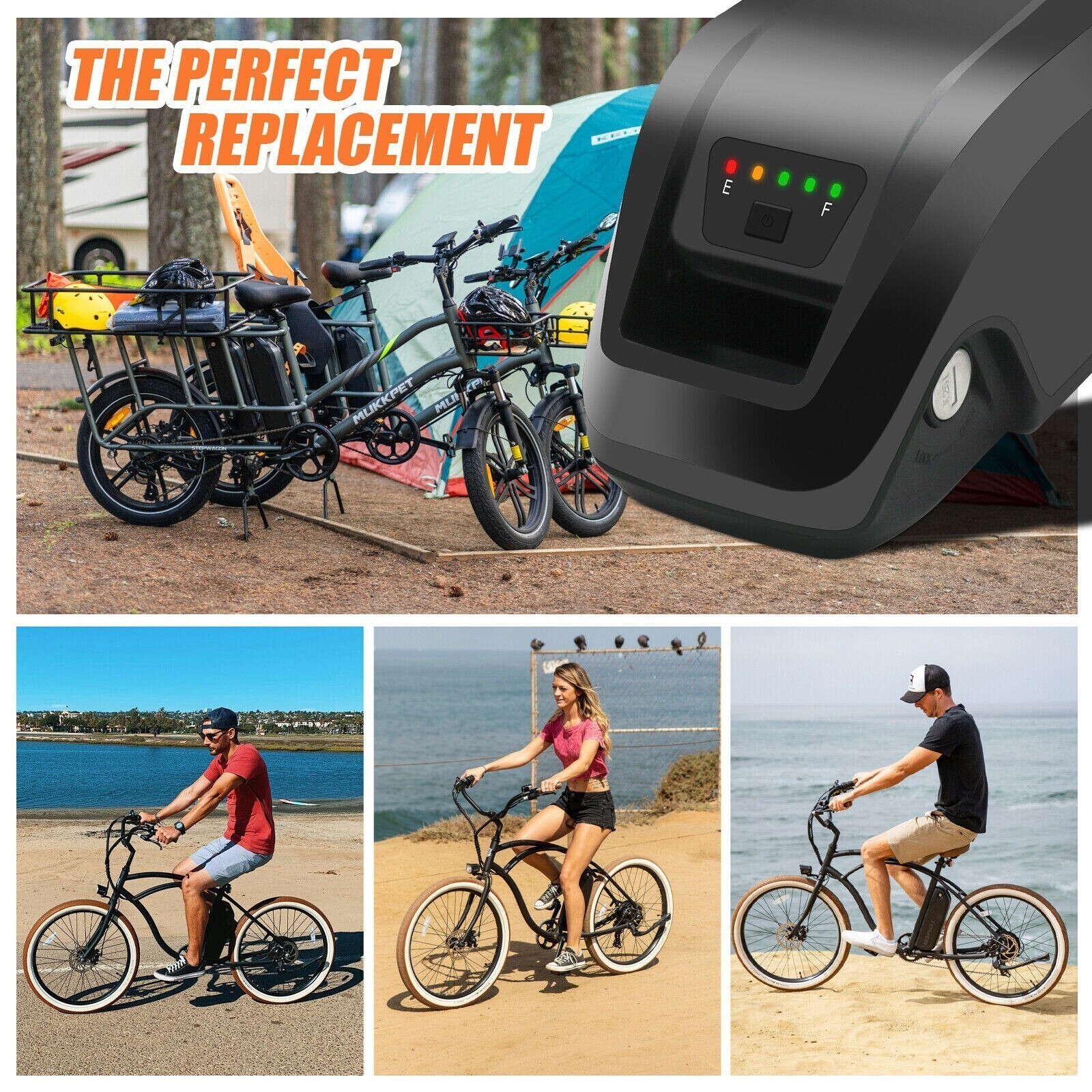 EBIKE BATTERY LITHIUM Li-Ion 36V 48V 15AH 40A BMS 0-1800W Electric Bike Bicycles