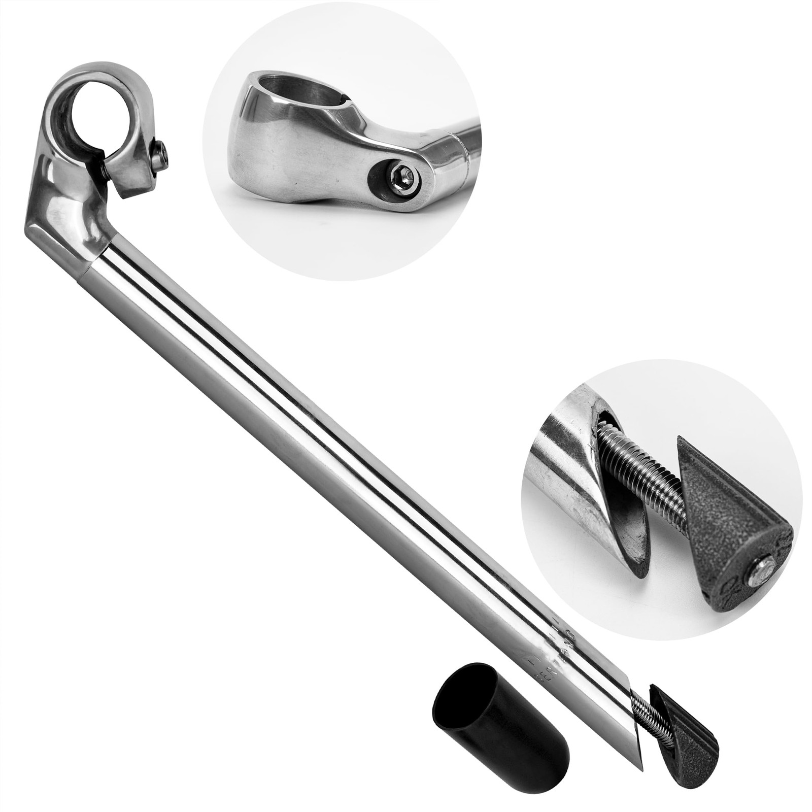 BuleVina Bike Quill Stem 22.2mm x 300mm Clamp 25.4mm x 300mm, Silver