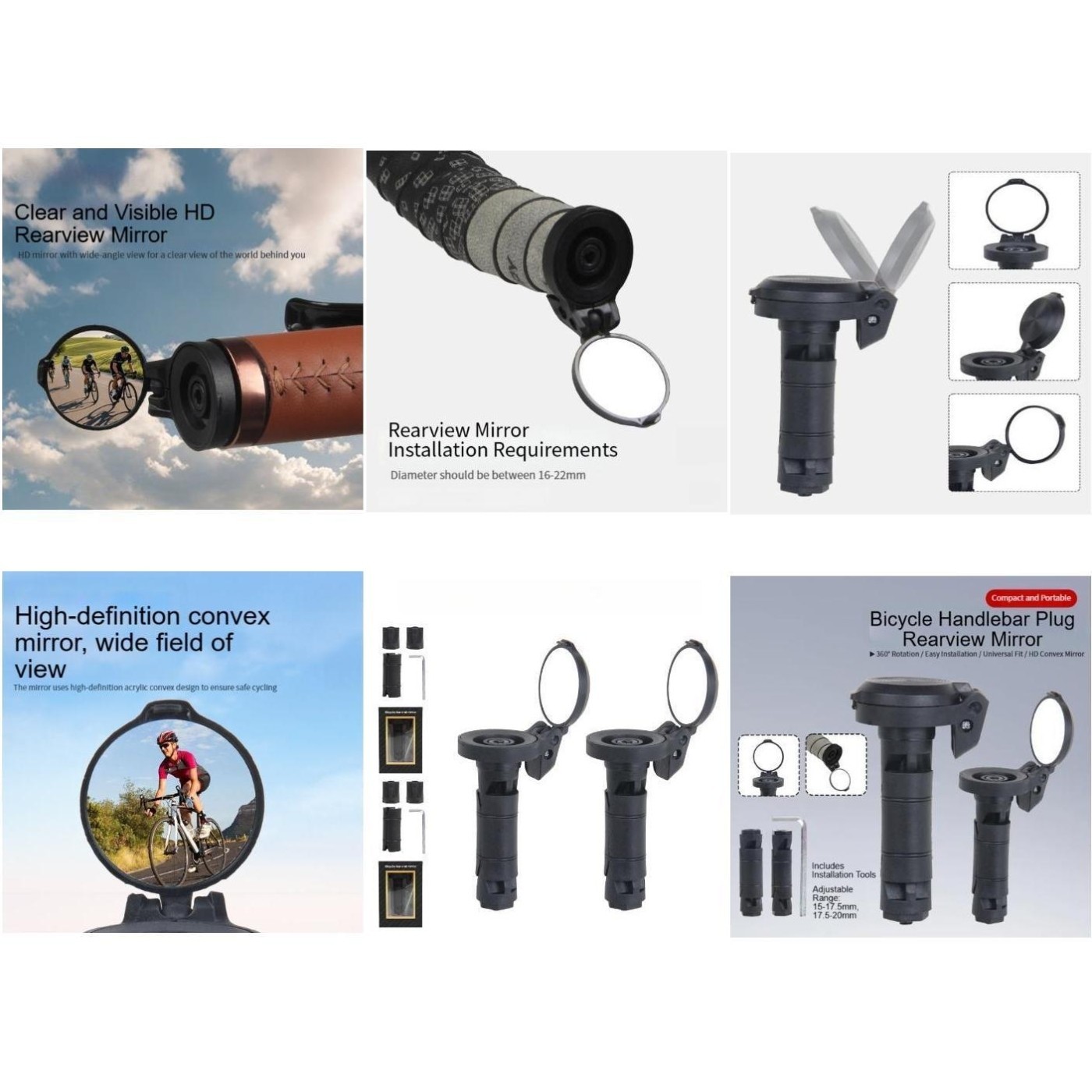 360 Degree Rearview for acrylic Material Easy Installation Lightweight Design