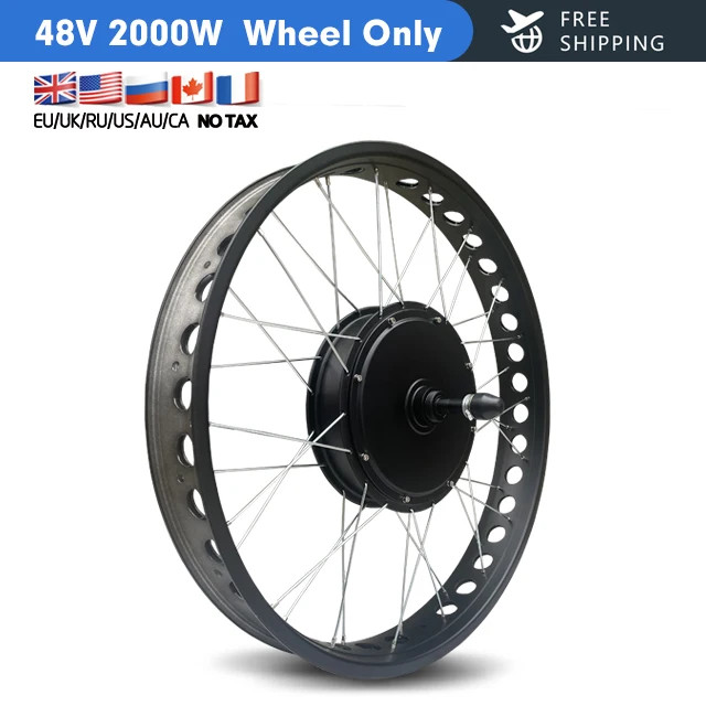 Ebike Conversion Kit 2000W 48V Rear Rotate Hub Motor Wheel 20/24/26Inch 4.0 Tire