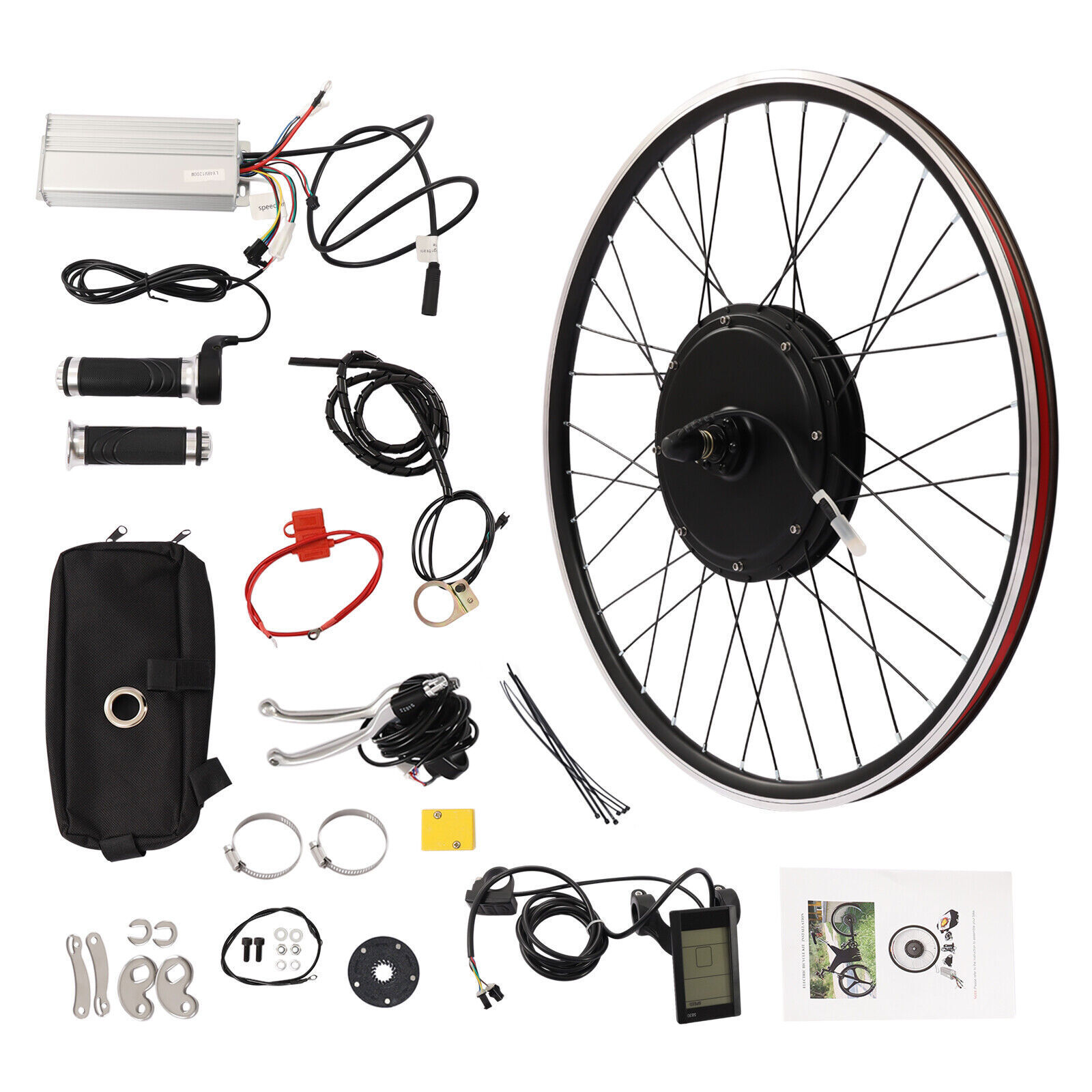 1200W 700cc Bicycle Hub Motor Front Wheel Universal Ebike Conversion Kit HOT