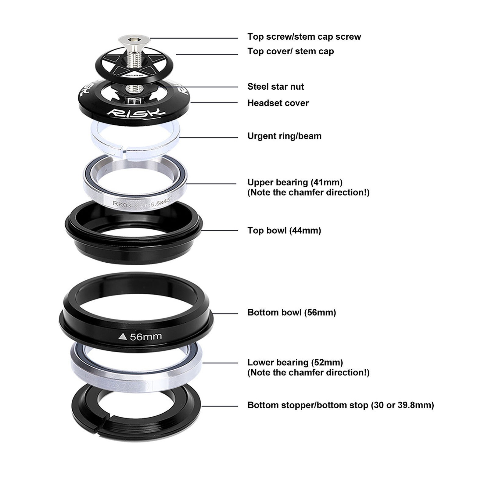 Bicycle Front Fork Bowl Set Aluminum Alloy Dual Bearings Mountain Bike Headset