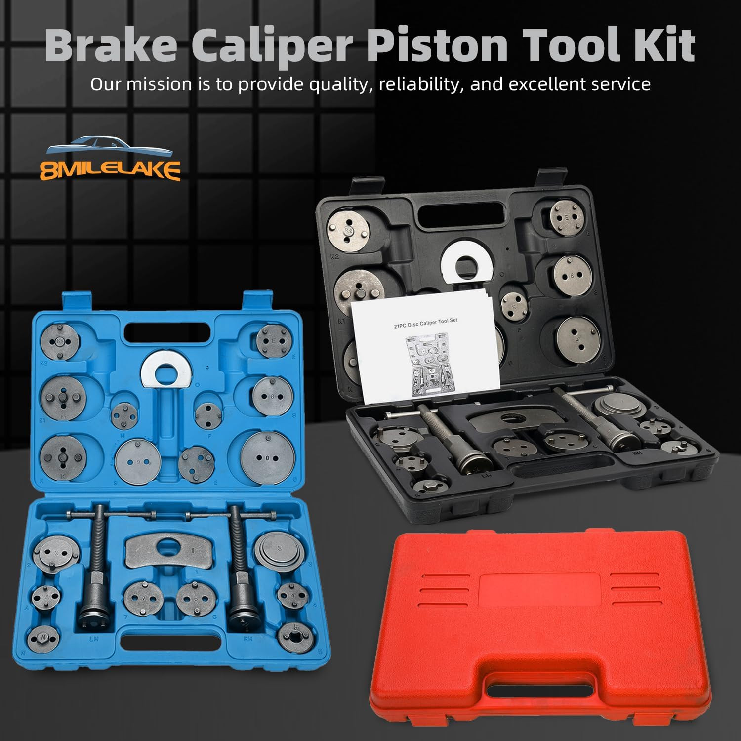 24Pcs Disc Brake Caliper Compression Wind Back Tool Kit, Heavy Duty