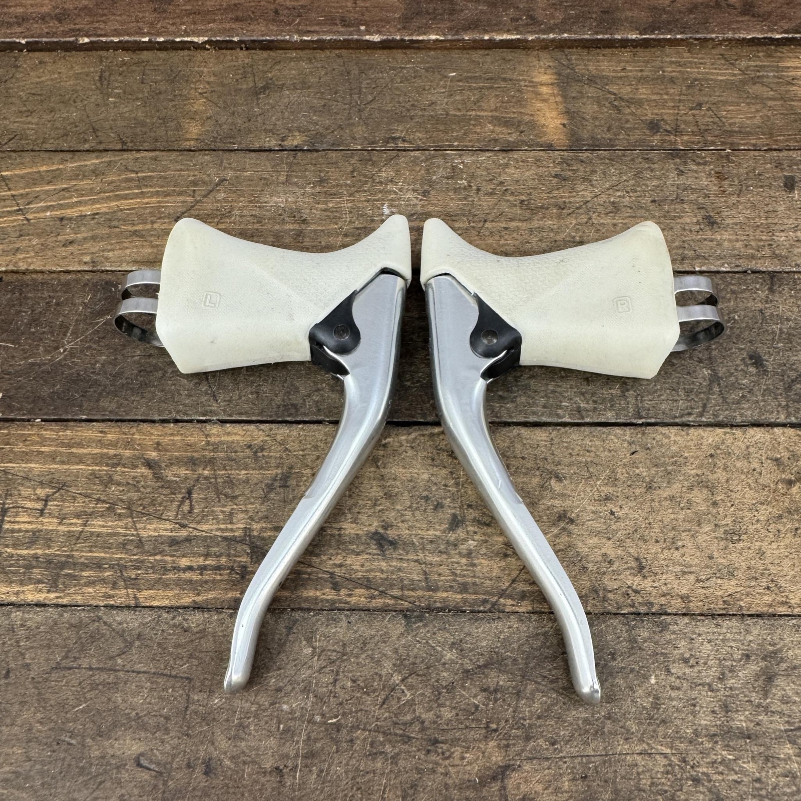 Vintage Dia-Compe BRS Blaze Aero Brake Levers Pair White Hoods 23.8mm Road