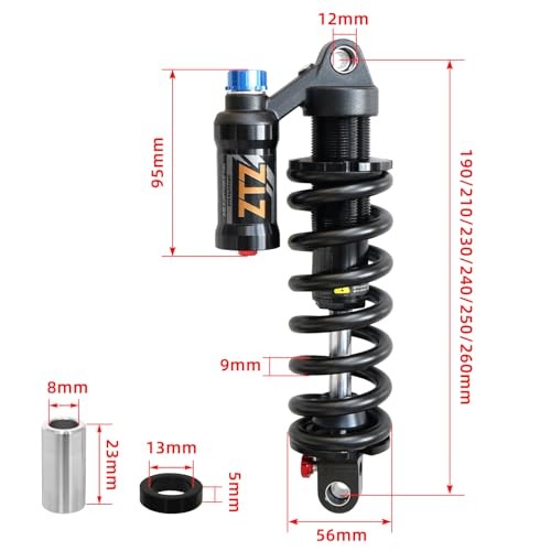 Adjustable Air Spring Coil Over Shock Absorber for Mountain Bikes, 230mm,