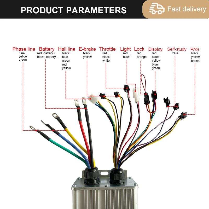 60A Sinewave Dual Mode Controller 48V 52V 60V 72V for 1000W-3000W Hub Motor