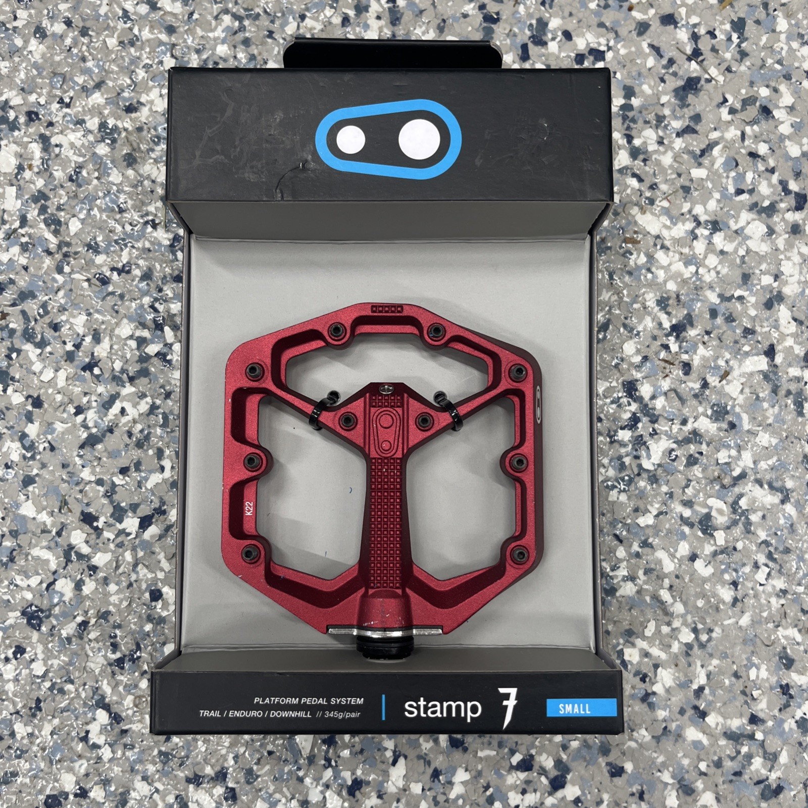 Crank Brothers Stamp 7 Pedals Red Small Aluminium MTB Flat Platform 9/16 New