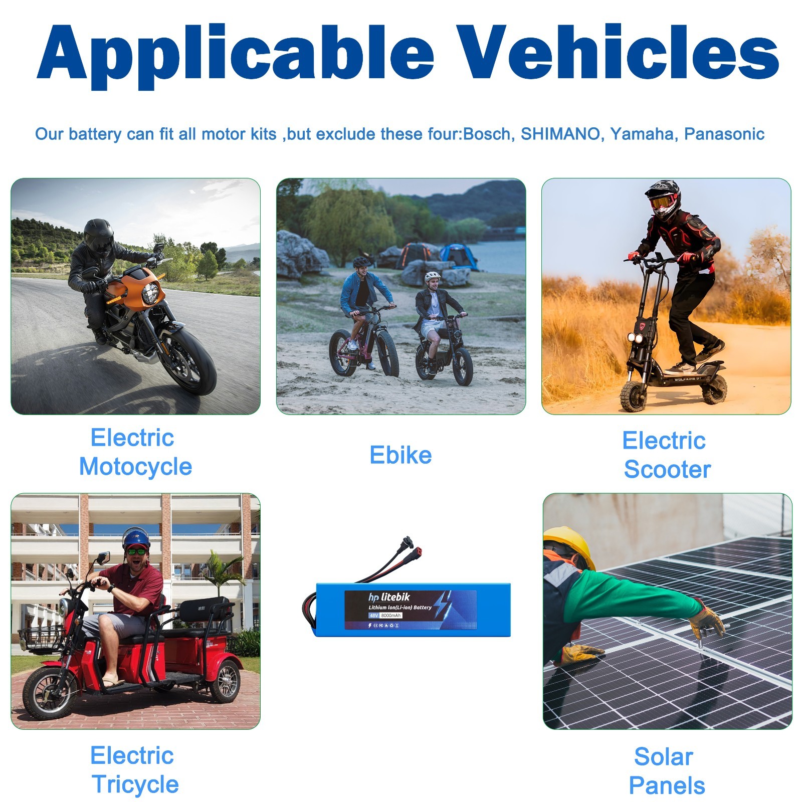 48V 8Ah Ebike Lithium Battery Replacement for Electric Bicycle 100W-600W Motors