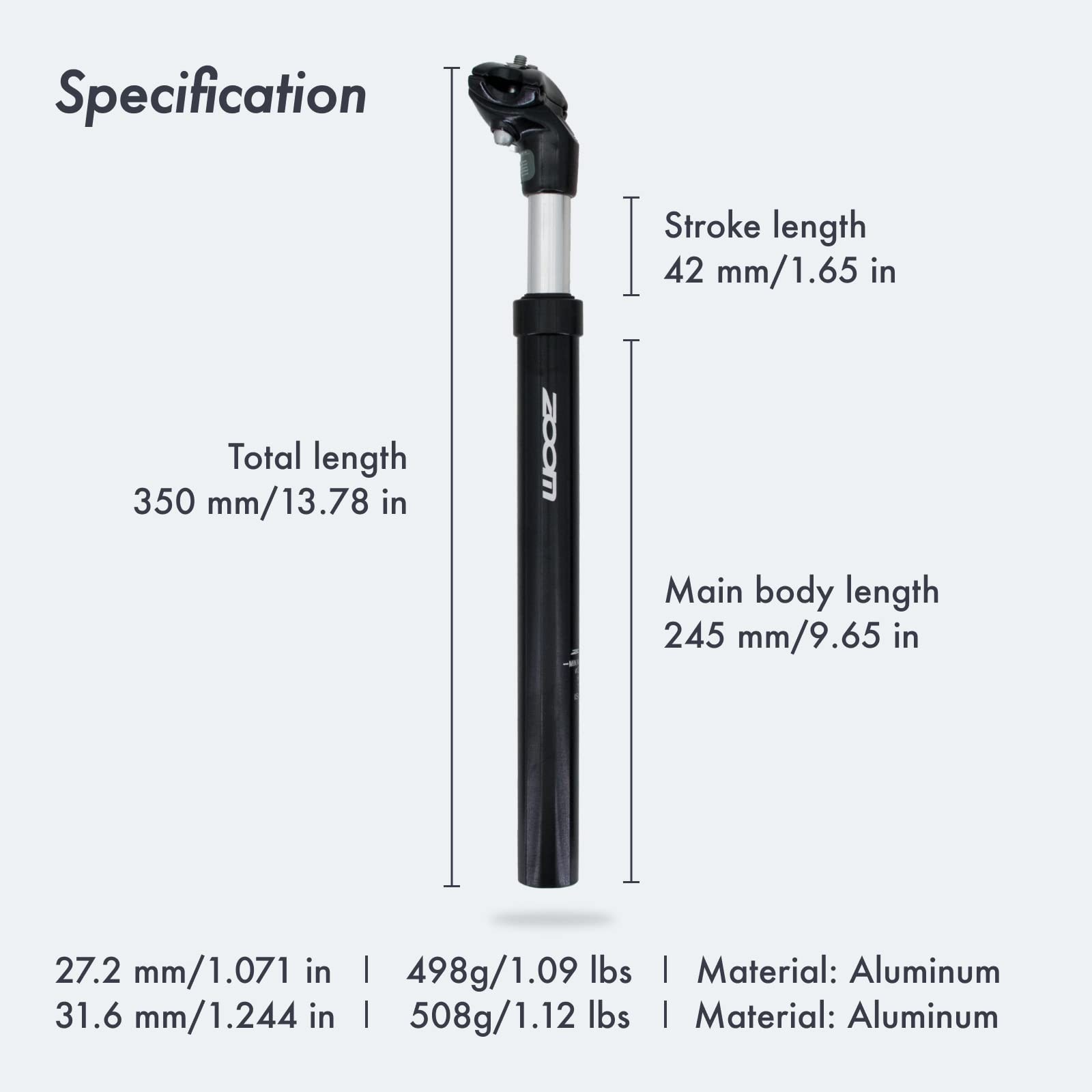 Lightweight Aluminum Bike Suspension Seatpost Shock Absorber 27.2/30.9/31.6mm