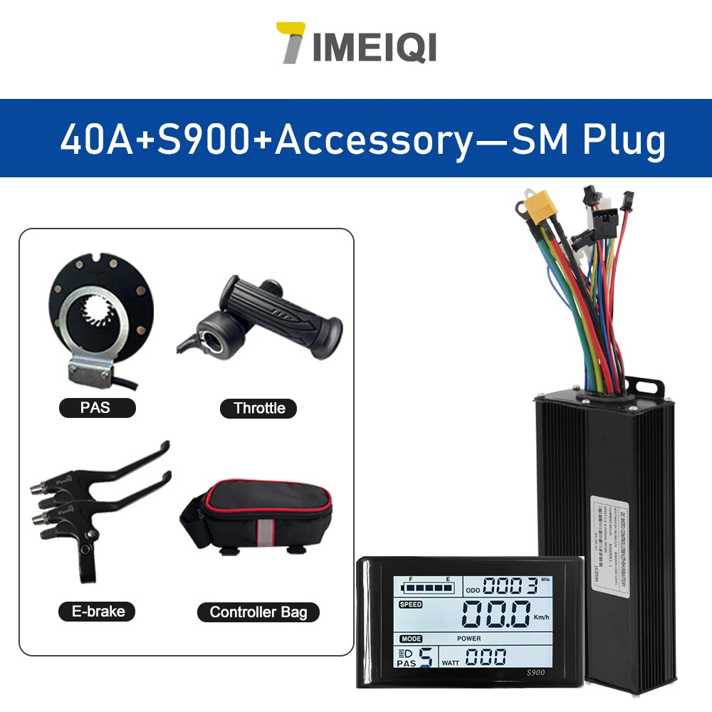 E-bike Sine Wave Controller 36V 48V 52V 40A Three-Mode with LCD Color Display