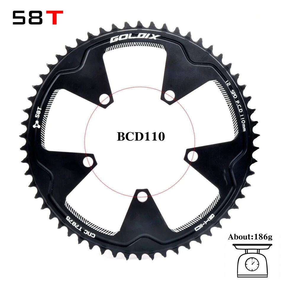 110-5 BCD 110BCD Road Bike Chainring Narrow Wide 38T-58T Bike Chainwheel