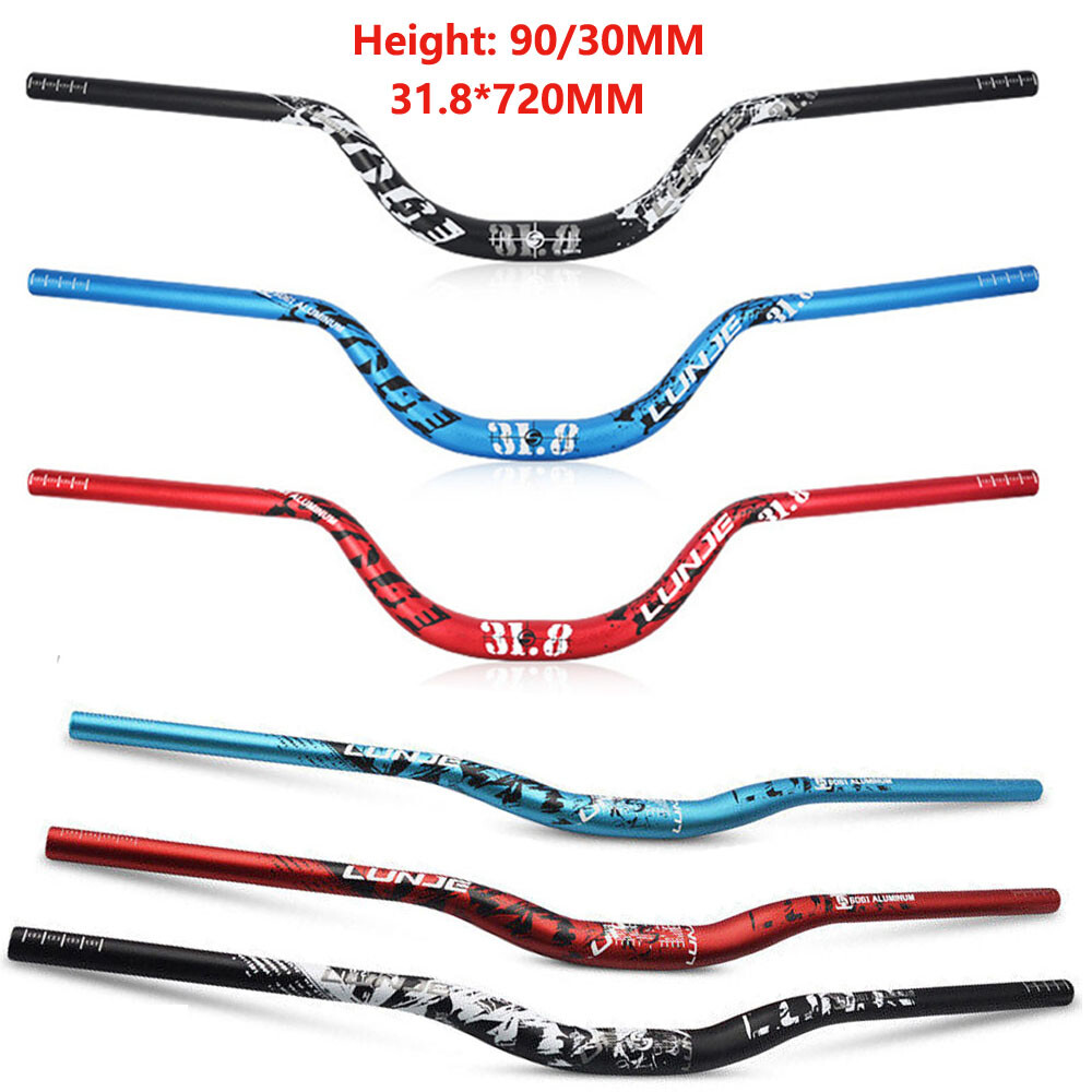 US Mountain Bike Riser Handlebar Aluminum Alloy MTB Handlebar 31.8mm Diameter