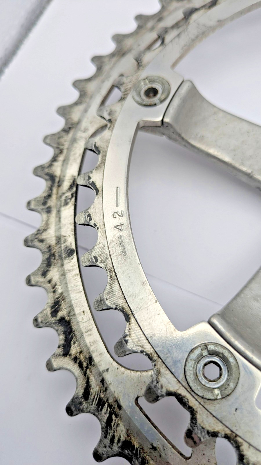 SAKAE SR SIGNATURE CRANKSET 175MM 42T 52T SILVER ALUMINUM DOUBLE JAPAN