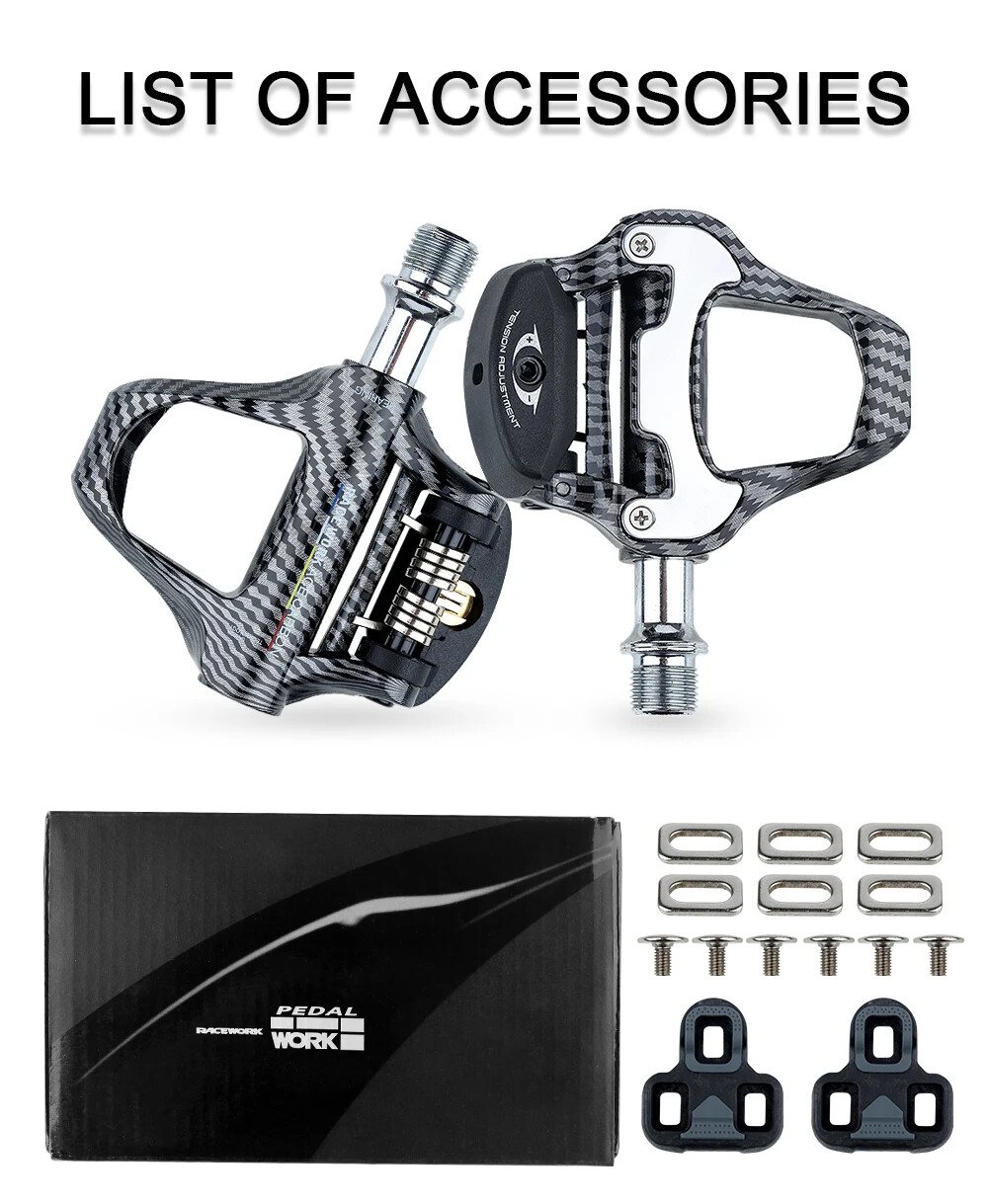 Road Racing Bicycle Footrest Cleat Pedal Carbon Fiber Footrest with Spd Clip