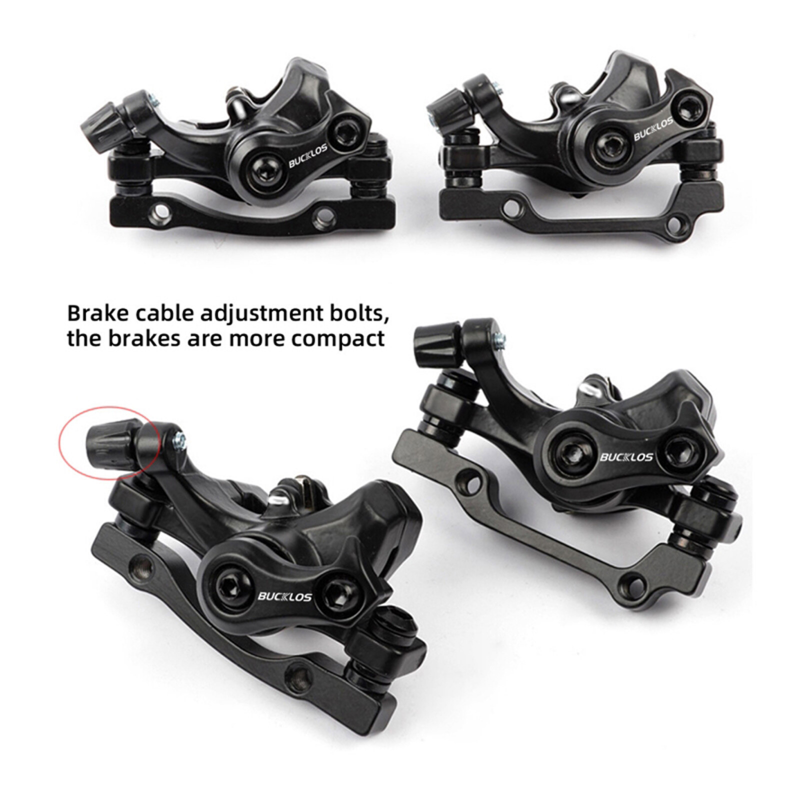 BUCKLOS Mountain Bike Front Rear Hydraulic Disc Brake IS/PM 160mm Caliper Levers