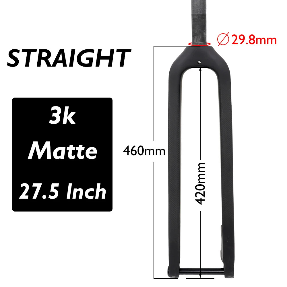 26/27.5/29 Inches Carbon MTB Fork Thru Axle 15*100mm Straight/Conical Disc Brake