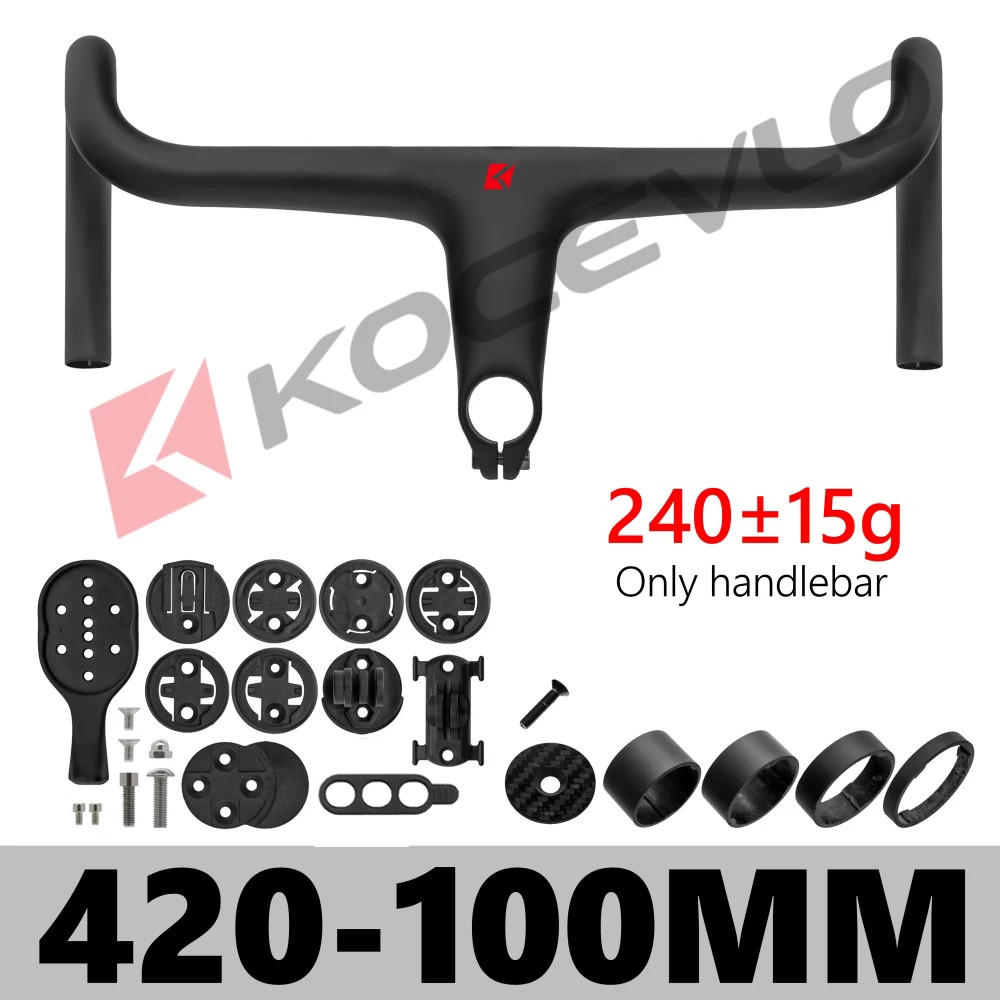 Road Bicycle Ultralight Carbon Stem Integrated Handlebar for 28.6mm with Spacers