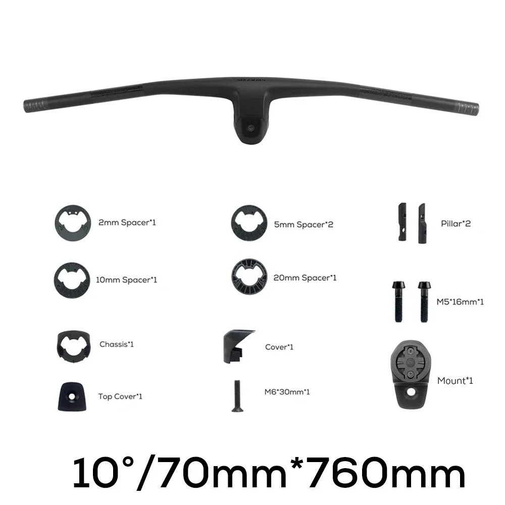 -9°/-10°/-12°/-14° Carbon Integrated mountain bike Handlebar 60mm With Mount