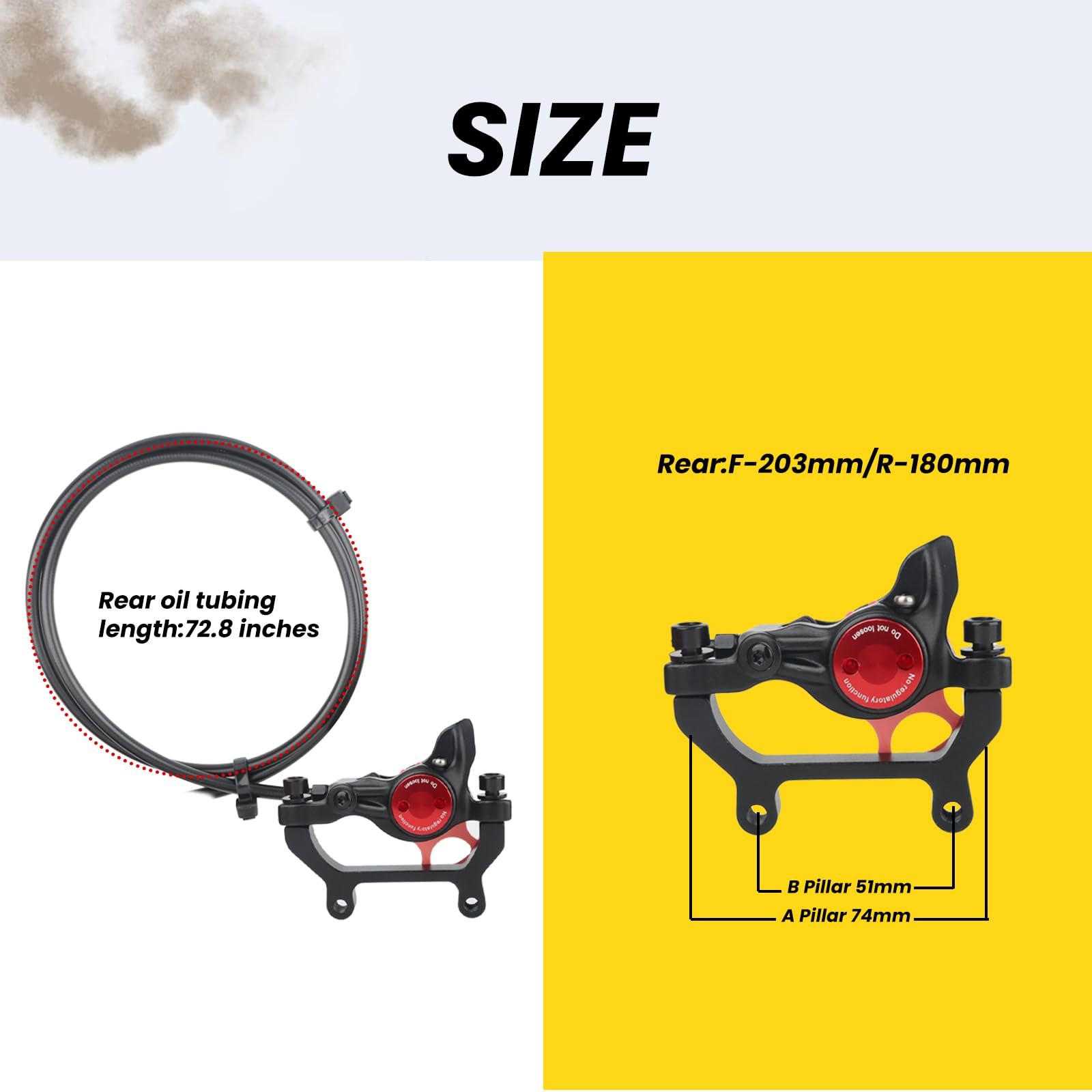Hycline Ebike Hydraulic Disc Brake Set: Zoom Right rear set, set