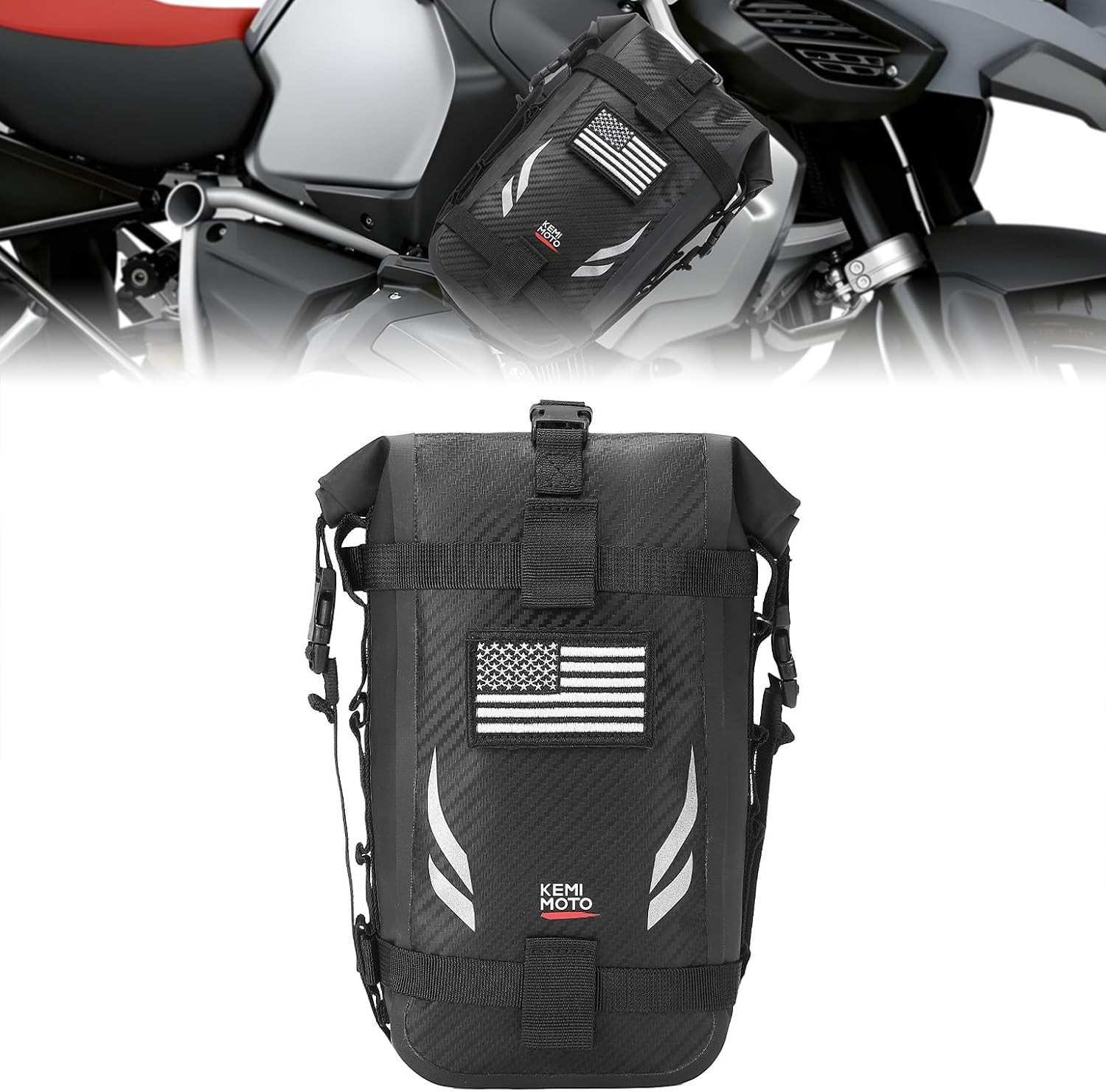 KEMIMOTO Dirt Bike Fender Tool Bag 3.5L PVC Waterproof Motorcycle Adventure Cras