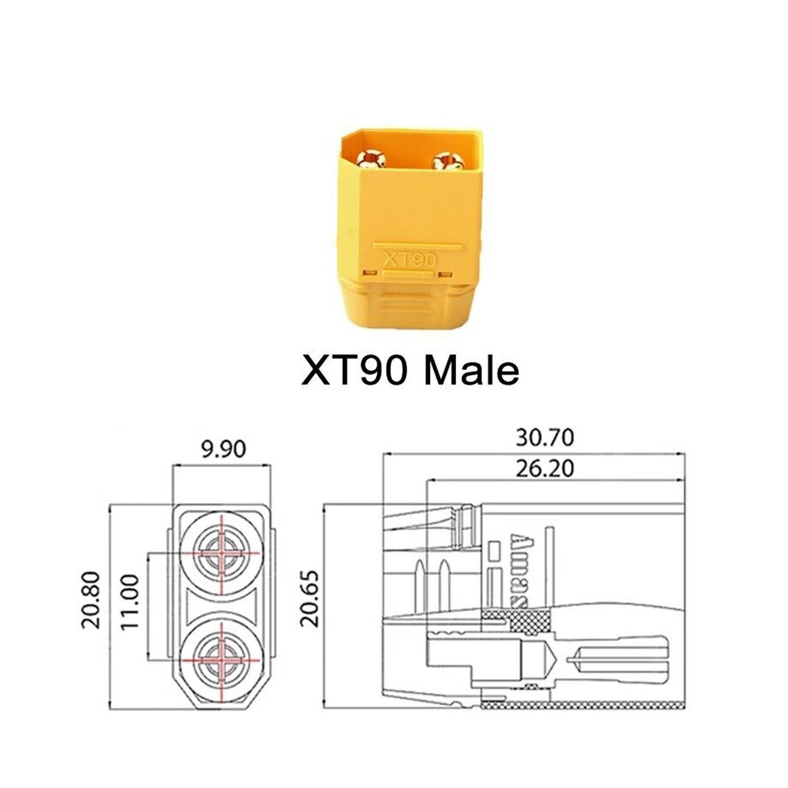 XT60 plug Male Bullet Connectors Extension Cable for ebike Scooter Lipo Battery