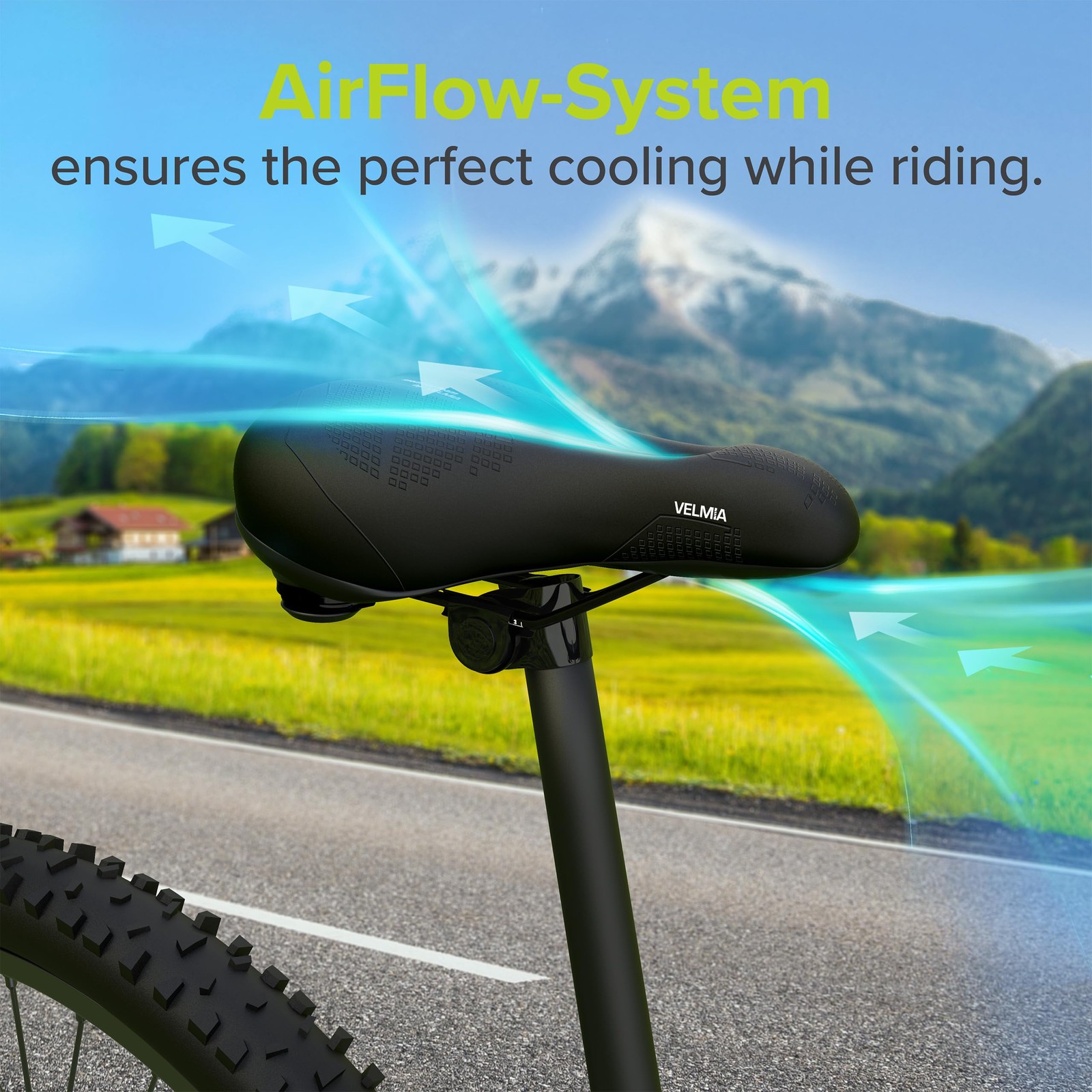 VELMIA Bike Seat L: 268 mm; B: 187 H: 106 Gewicht: 840 g, black