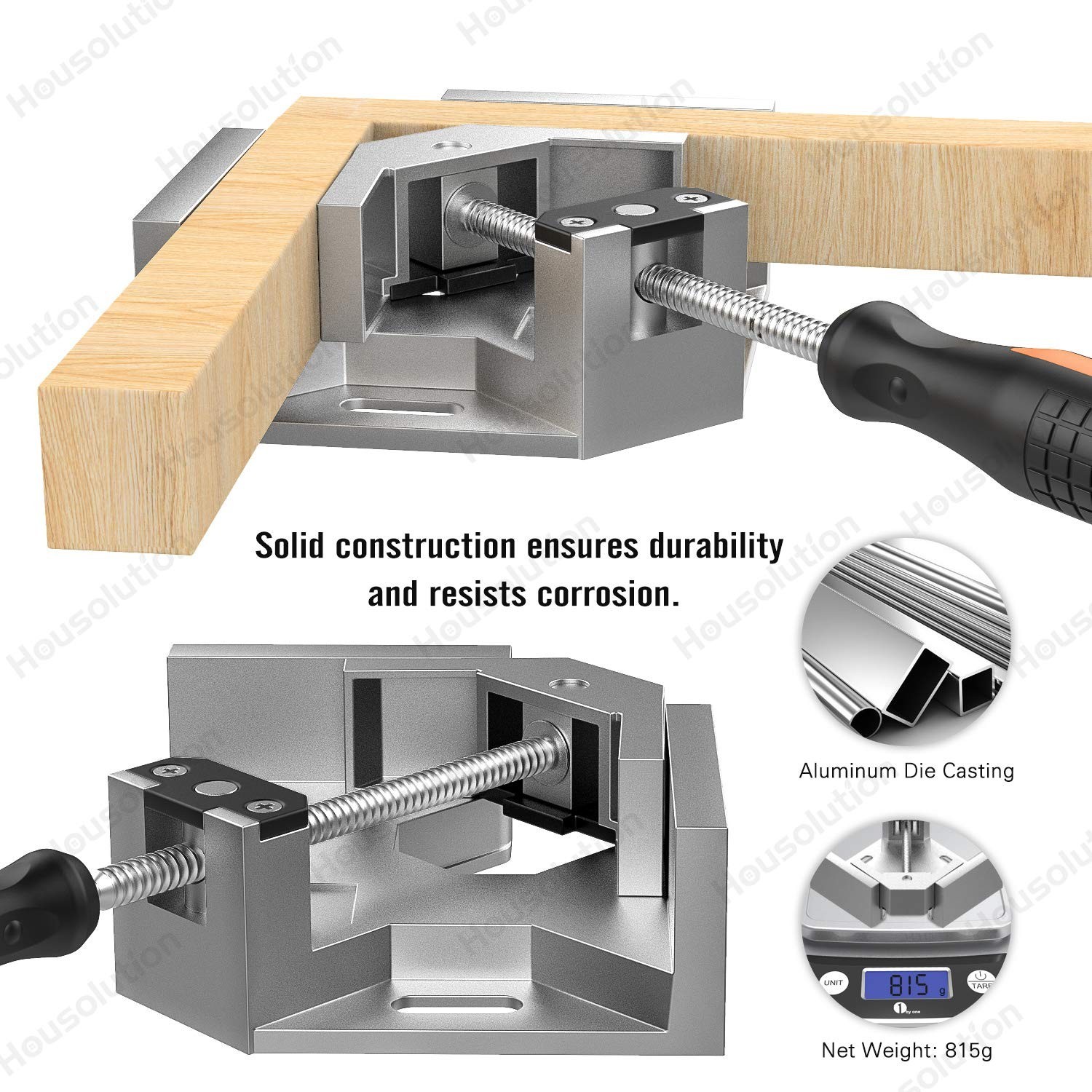 Housolution Right Angle Clamp, [2 PACK] Single Handle 90° Aluminum Alloy Co