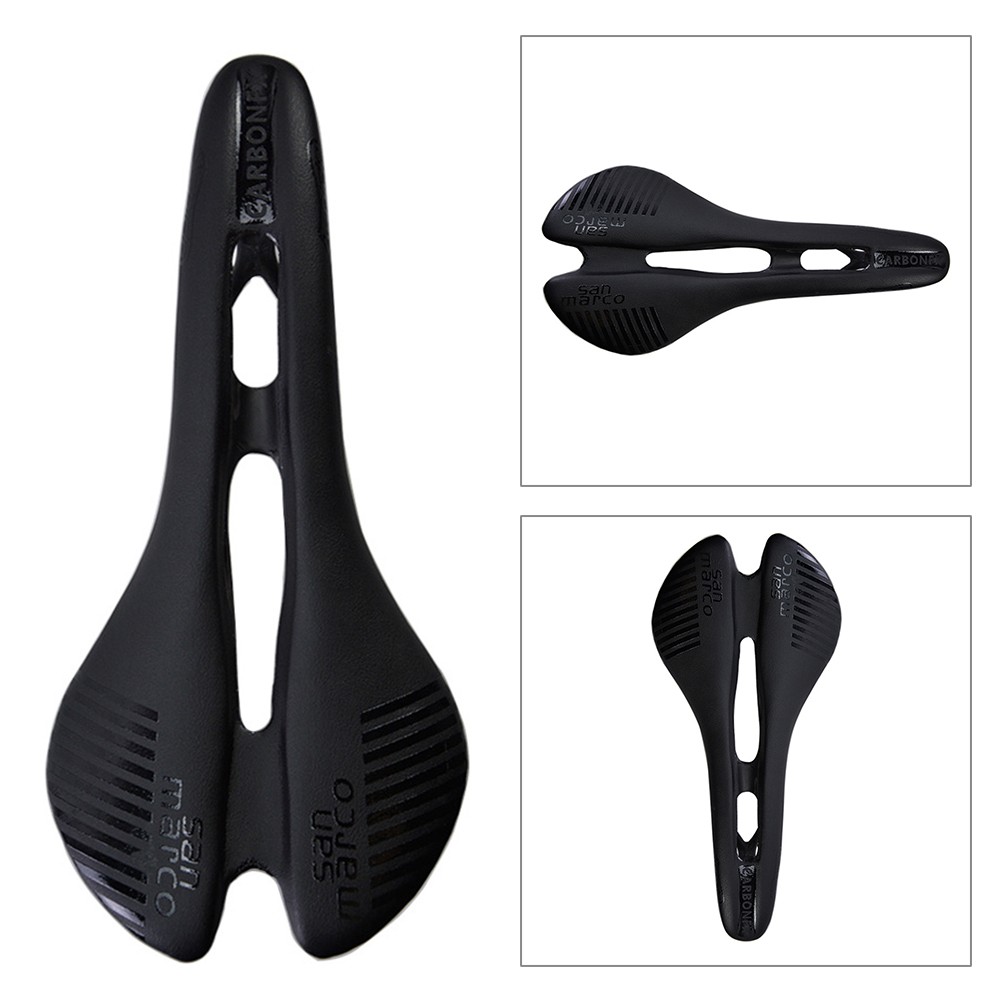 Carbon PV leather Hollow Seat Saddle 278*130mm for MTB Bike Road Bicycle Racing