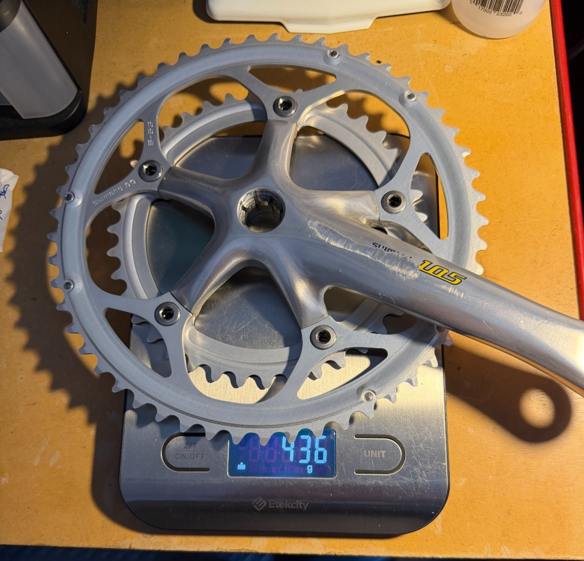 Shimano 105 9 spd crankset 175mm w chainrings 53/39 with BB-5500 bottom bracket