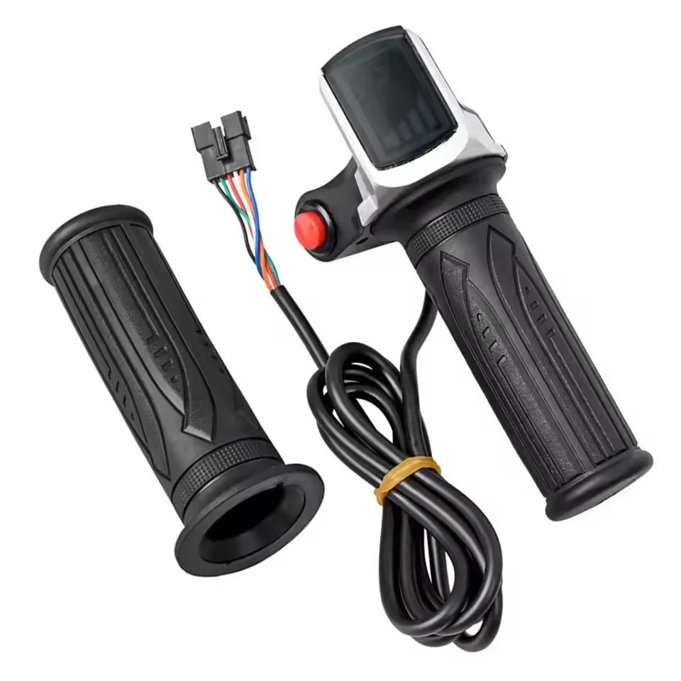 36V 48V E-Bike Throttle Accelerator Bicycle Grip Handlebar w/LED Display Scooter