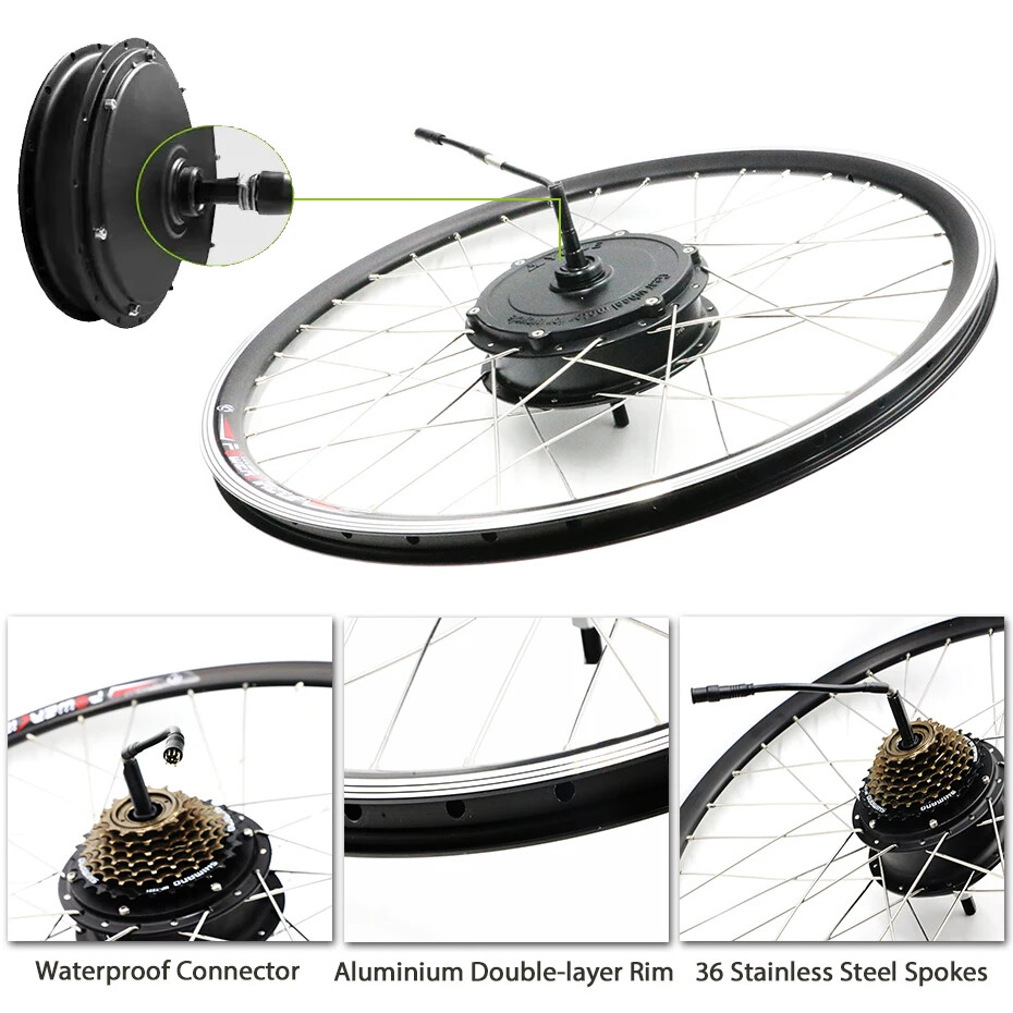 48V 1500 2000W E-bike Conversion Kit Brushless Motor Wheel 60KM/H Max Speed