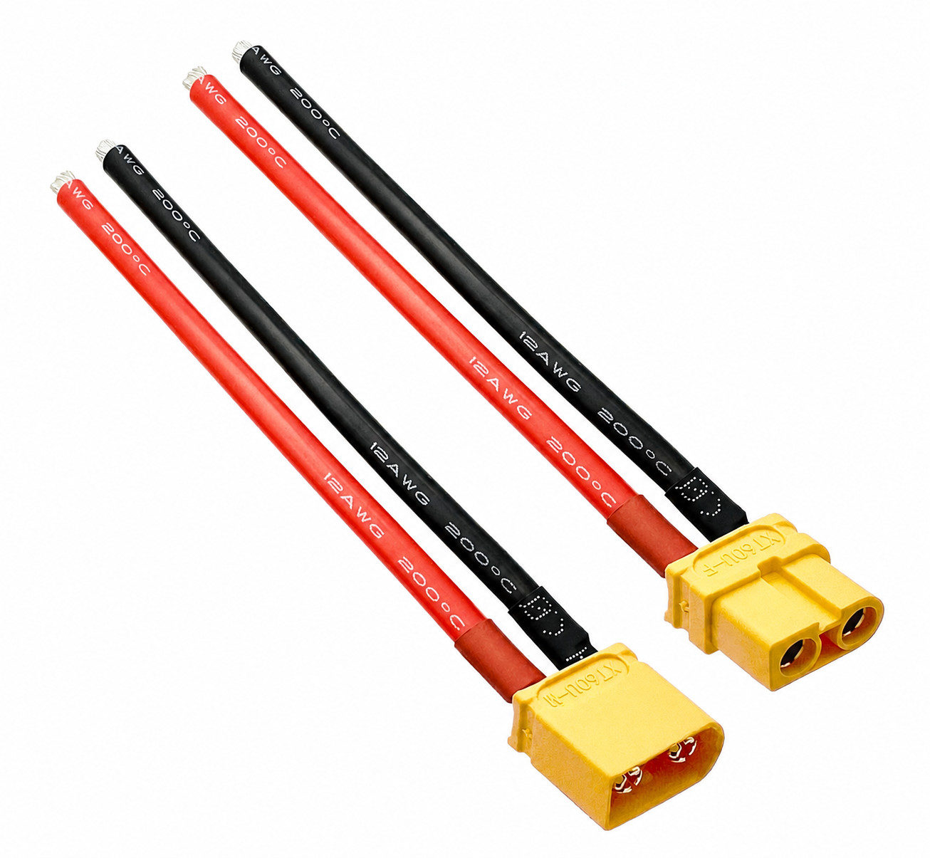 2PCS of XT60 Battery Male Connector Female Plug with Silicon 14 AWG Wire