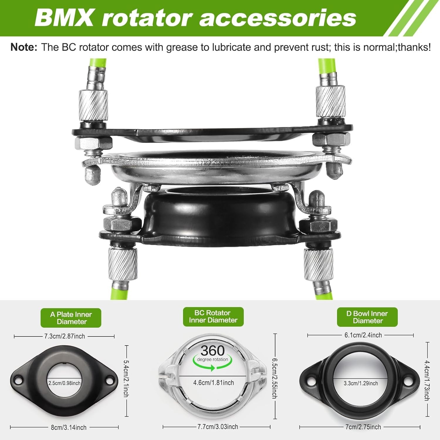 BMX Gyro Brake Cable Set with Rotor for 20″ Bikes Front Rear Kit