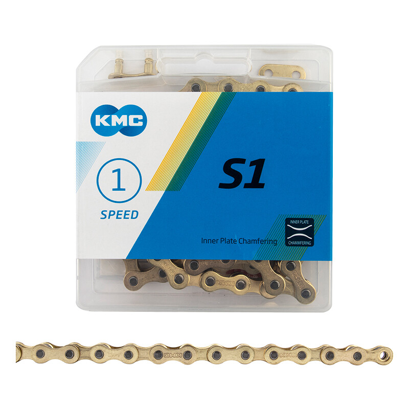 Chain KMC S1 1 speed 1/2 x 1/8 Gold 112L