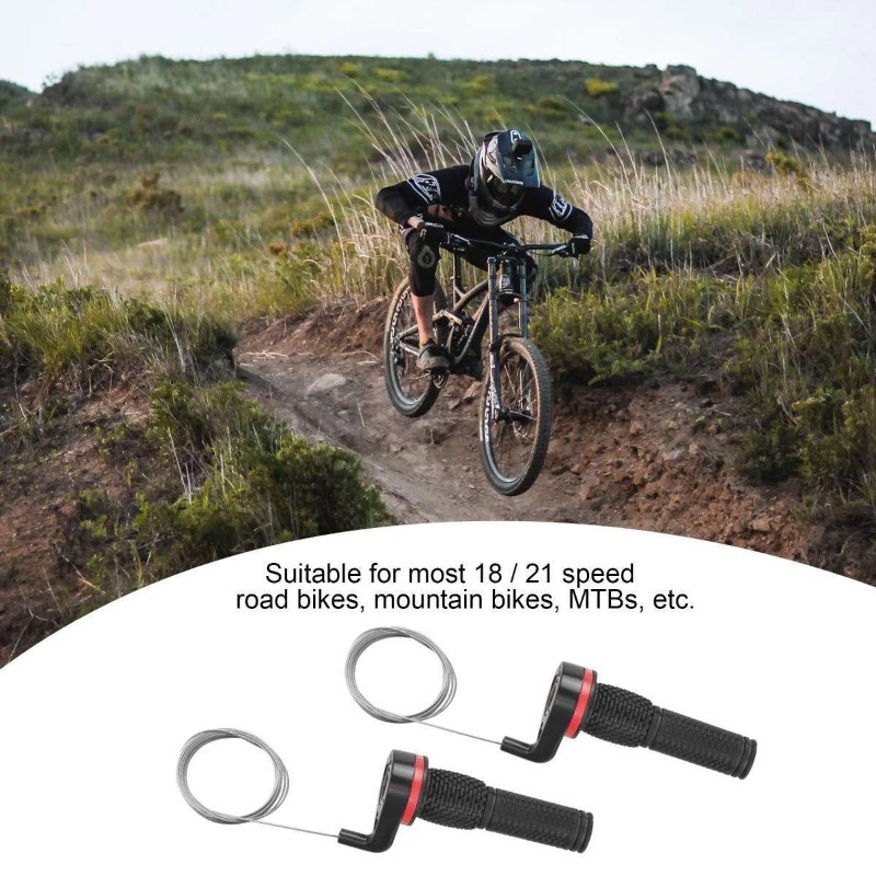 Bicycle Shift Levers Mountain Bike Handlebar Twist Grip Handle Gear Shifter Set