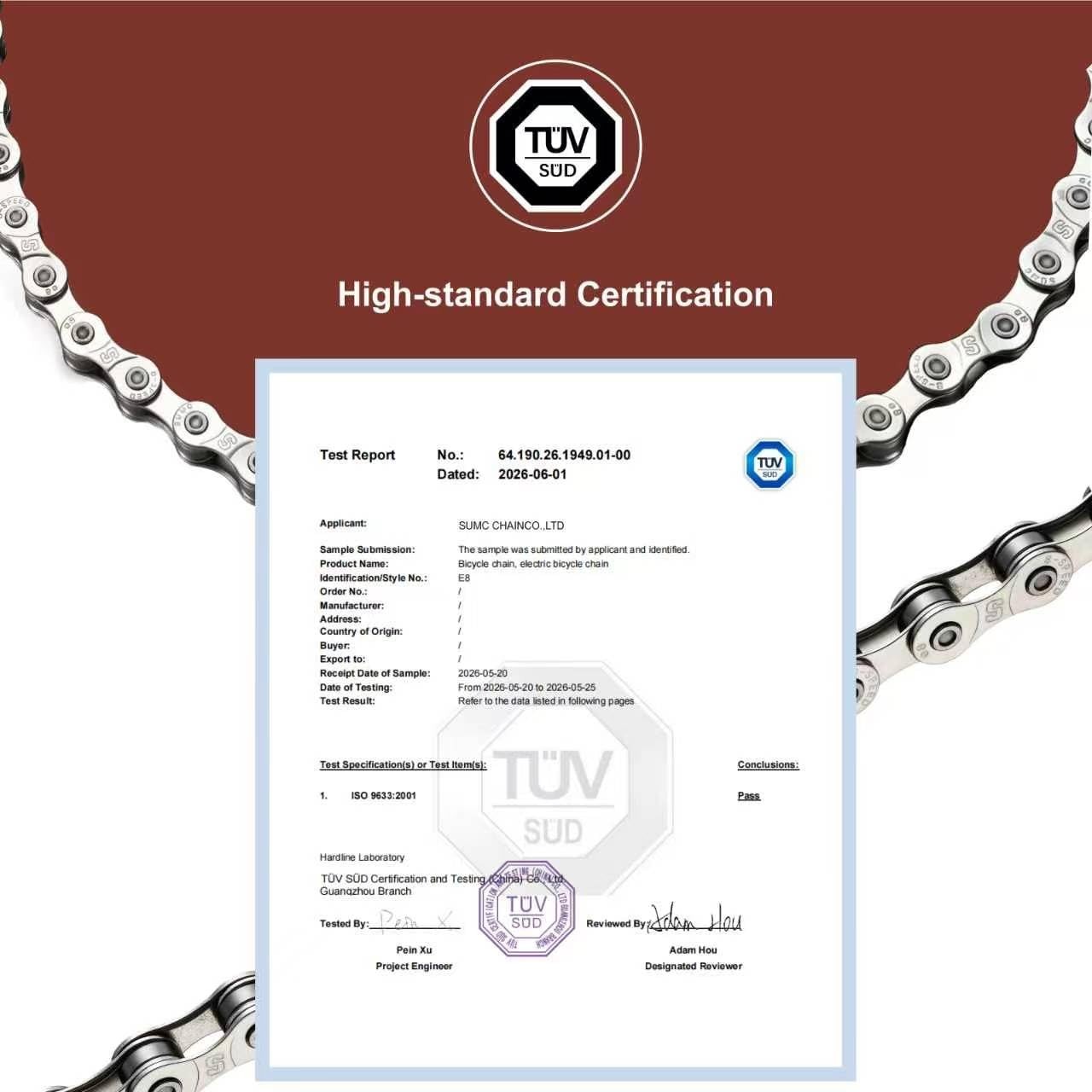 High-Strength E-Bike Chain Replacement, 136 Links, 6/7/8 Speed, Quick-Release Li