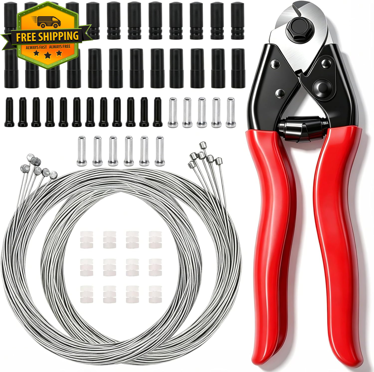 73 Pcs Universal Bike Brake Cable Housing Kit Stainless Steel Cutter MTB Road