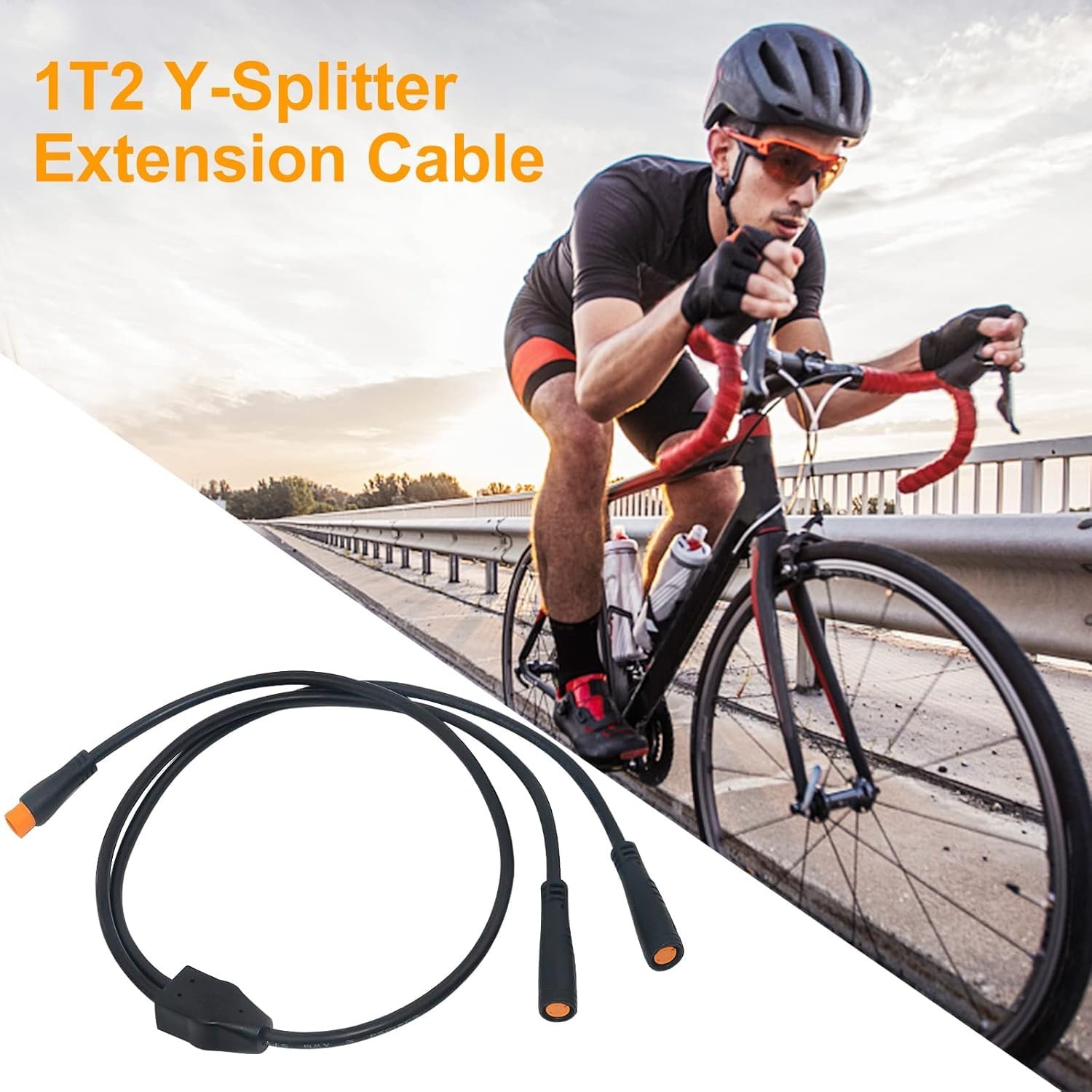 YSplit Extension Cable 1T2 Wire 3pin Waterproof Ebike Light Gear Brake 2 PCS