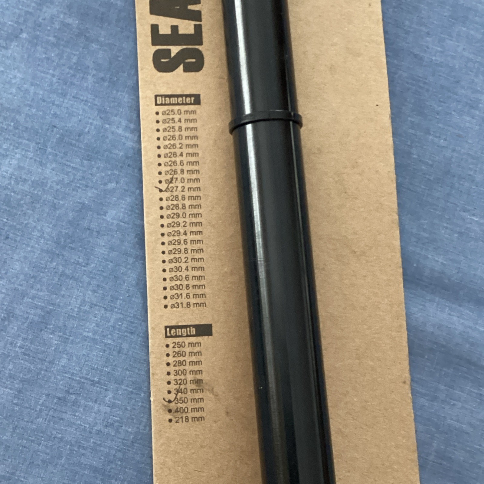 New Zoom Black Aluminum Seat Post 27.2 Diameter Round Length 350mm Length