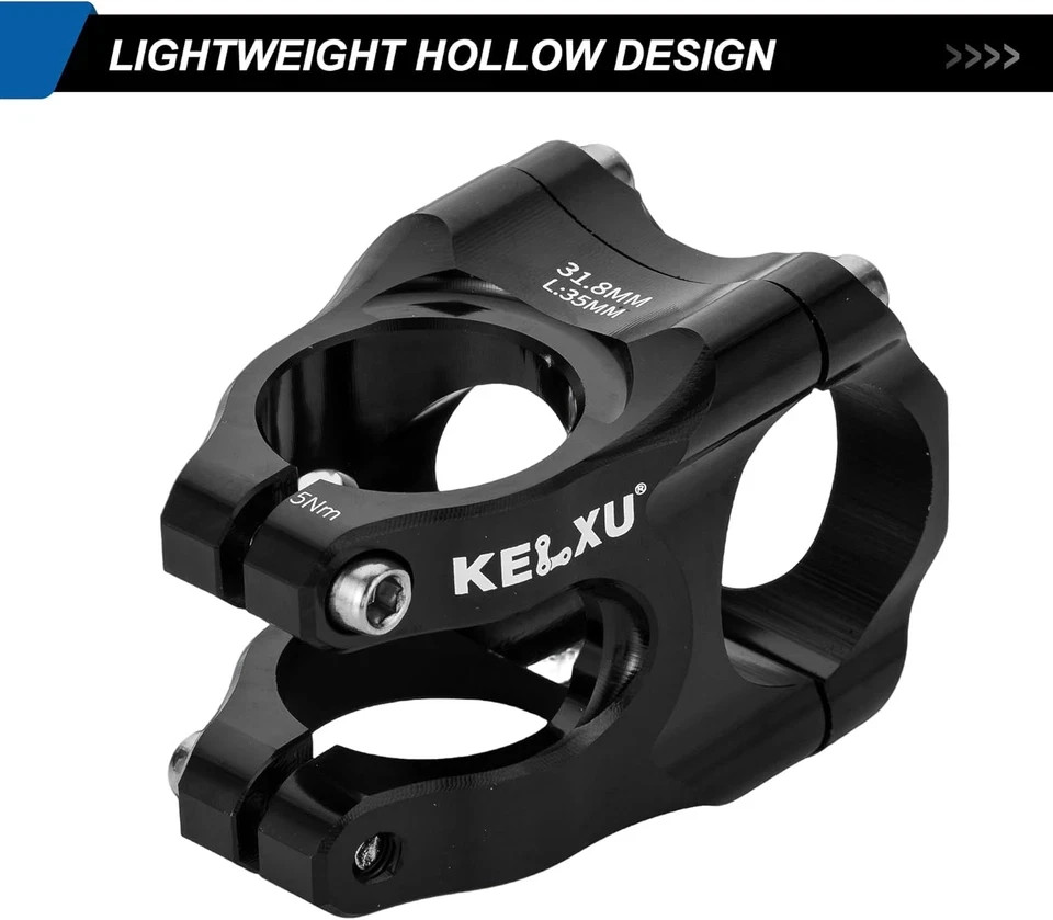 Bike Stem 31.8 Lightweight CNC Aluminum Alloy Short MTB Stem 35Mm Handlebar Stem