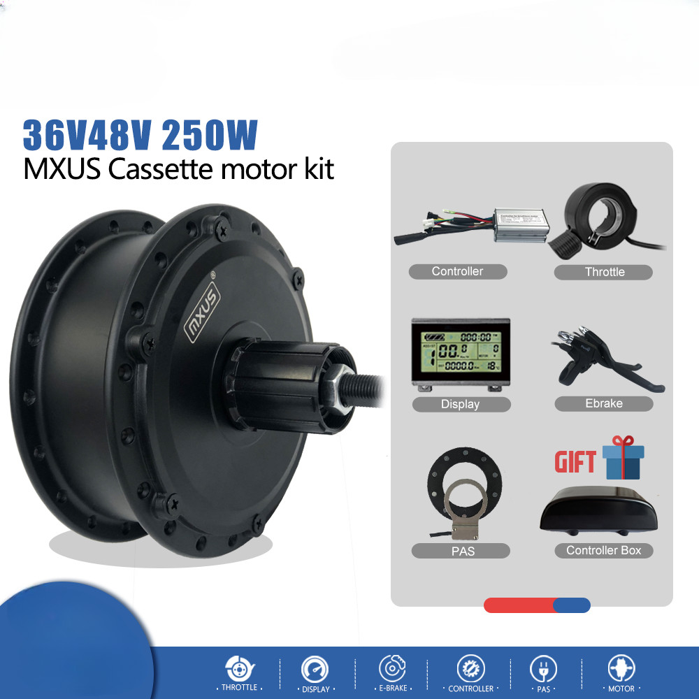 E-Bike Conversion Kit 36V 48V 250W Hub Motor Waterproof Plug LED LCD Display