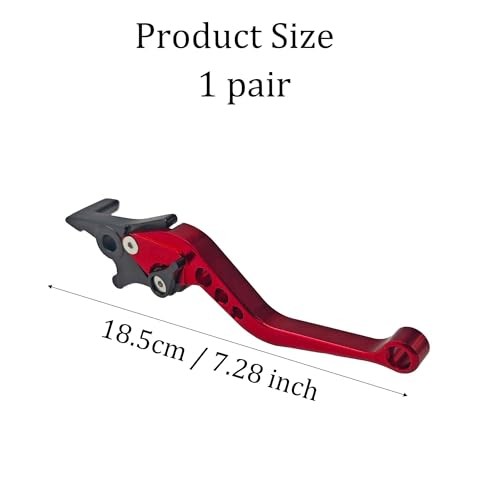 1 Pair 22mm 7/8″ CNC Aluminum Motorcycle Clutch Disc Brake Lever Handles, Red