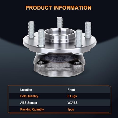 513258 Front Wheel Hub and Bearing Assembly Compatible with 2011-2016 for