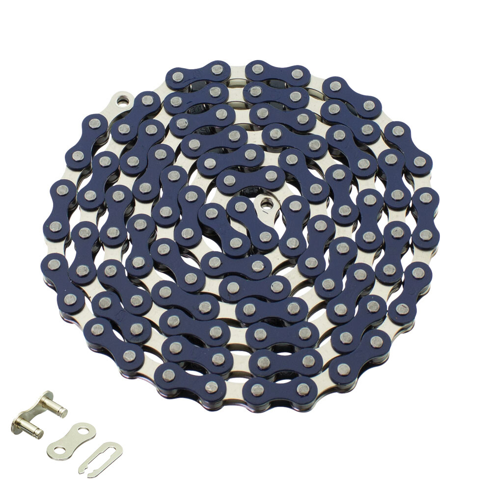 2TONE BLUE SINGLE SPEED BIKE CHAIN OLD SCHOOL BMX VINTAGE SCHWINN CRUISER FIXIE